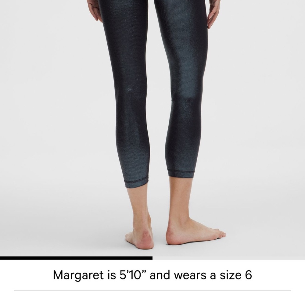 NWT 🖤 Lululemon High Rise Ribbed Align Leggings 25”- Radiate Foil Black Night  8 - Picture 5 of 7